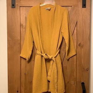Parachute Waffle Robe in Mustard, Size S.